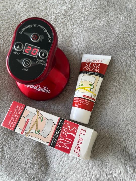 Kit de Reduqueen con masajeador, aceite y crema